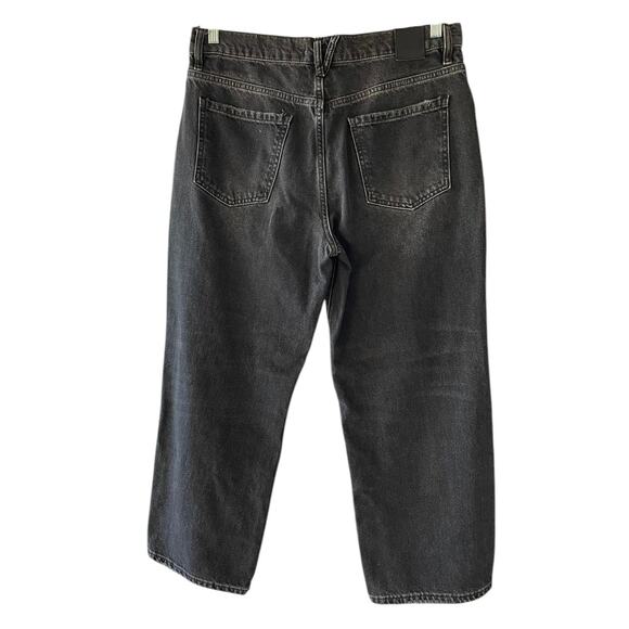 Free People We The Free Black Wash Wide Straight Leg Jeans Denim Pants Size 32 - Picture 2 of 10